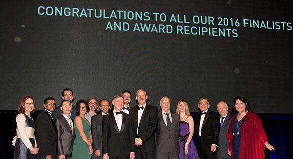 Group photo of research award winners