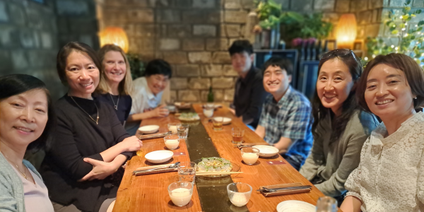 Sharing a meal with SNU staff