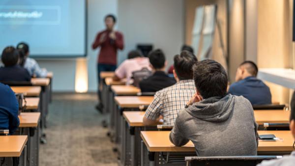 university students in a tutorial