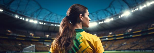 Sports women standing in stadium