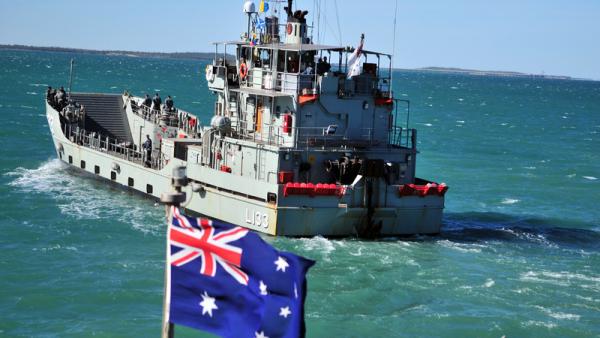 Royal Australian Navy Class Landing Craft Heavy (LCH) departs Darwin headed for Timor-Leste during Pacific Partnership 2011