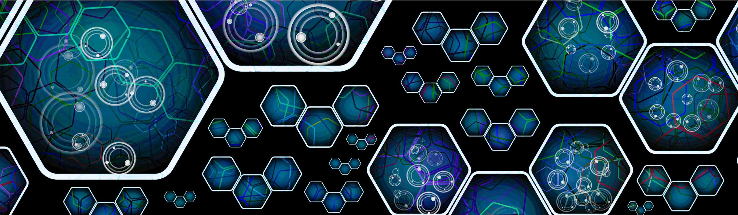 Abstract illustration of hexagonal shaped nanomaterials