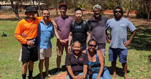 Photo of #thismymob researchers with the Lombadina mob during a workshop