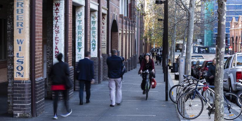 UTS Haymarket precinct with cyclists