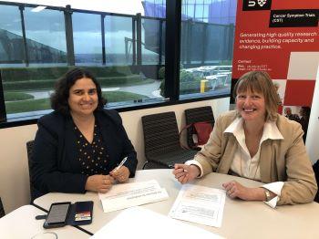 Professor Meera Agar and Professor Jennifer Philip at the Immunotherapy Concept Development Workshop