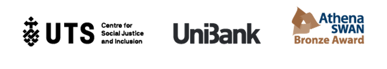 UTS logo, UniBank logo, Athena SWAN Bronze Award logo