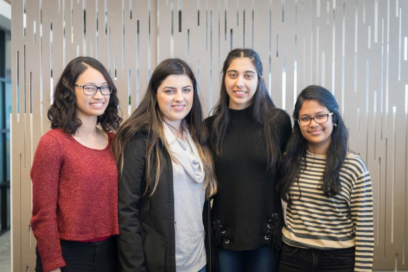 Westpac Scholars, Jessica Ong, Jessica Domazet, Kritika Khanna, Mathu Chockalingam smiling at the camera
