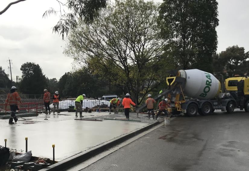 Photo of early concrete field trial
