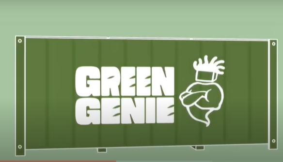 Green Genie algae bioreactor in a shipping container