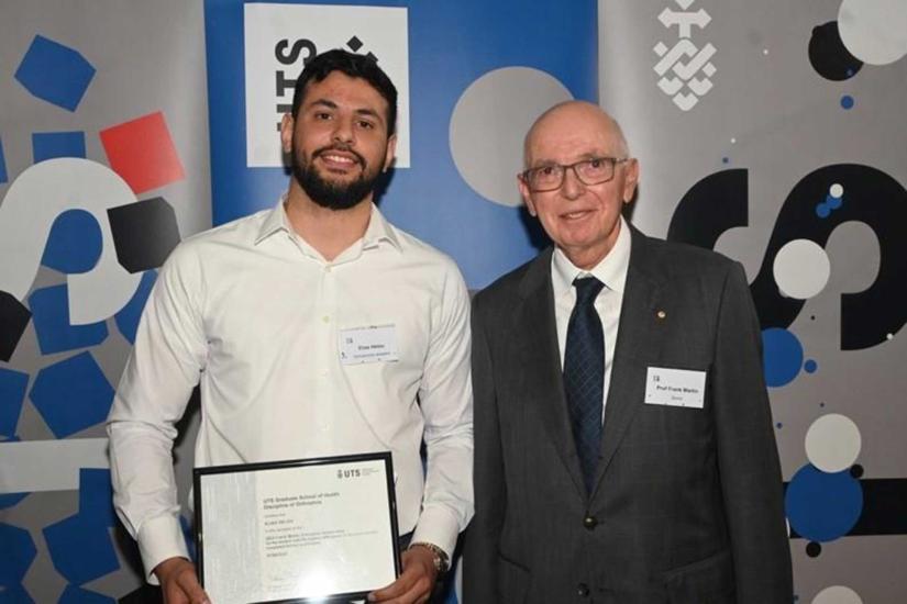 Elias Helou, 2023 recipient, with Professor Frank Martin