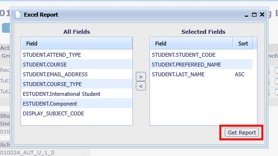 Class list default fields
