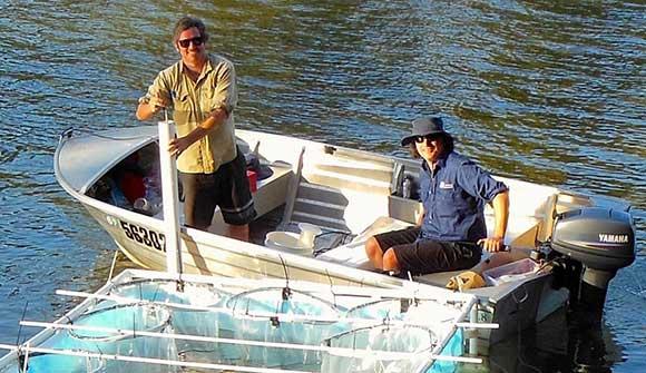 James Hitchcock in boat