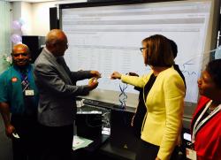 Minister of Health and DFAT launching the new registration system