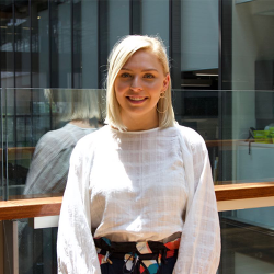 Portrait shot of Georgia in UTS building 10