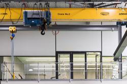 Yellow overhead crane in the UTS Tech Lab