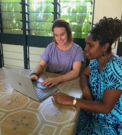 WHOCC UTS team member Ms Lisa Townsend and VCNE Educator Clelia Raupépé Keimol