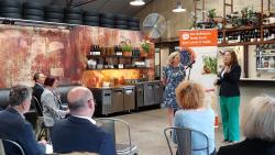 Zero Waste Leura launch with Dena Fam speaking in front of a small crowd