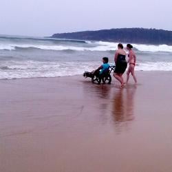 Photo of a beach wheelchair at Pambula Beach