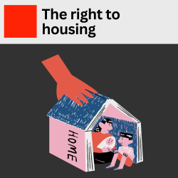 Podcast thumbnail for podcast called the right to housing