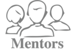 3 silhouettes and below the word Mentors