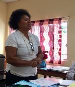 A nurse teaching her students