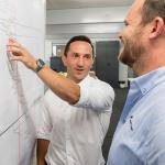 Vanja Krumpacnik explaining a Gant chart