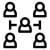 Outline of five interconnected people