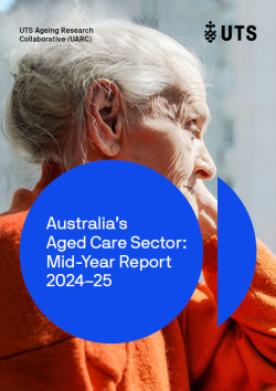 Cover of Australia’s Aged Care Sector: Mid-Year Report 2024-25.