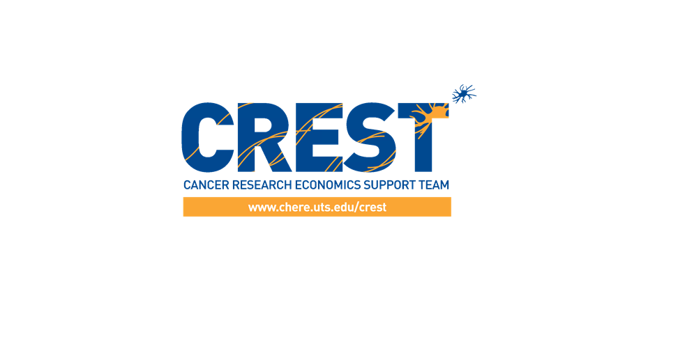 Cancer Research Economics Support Team logo in Blue and Orange