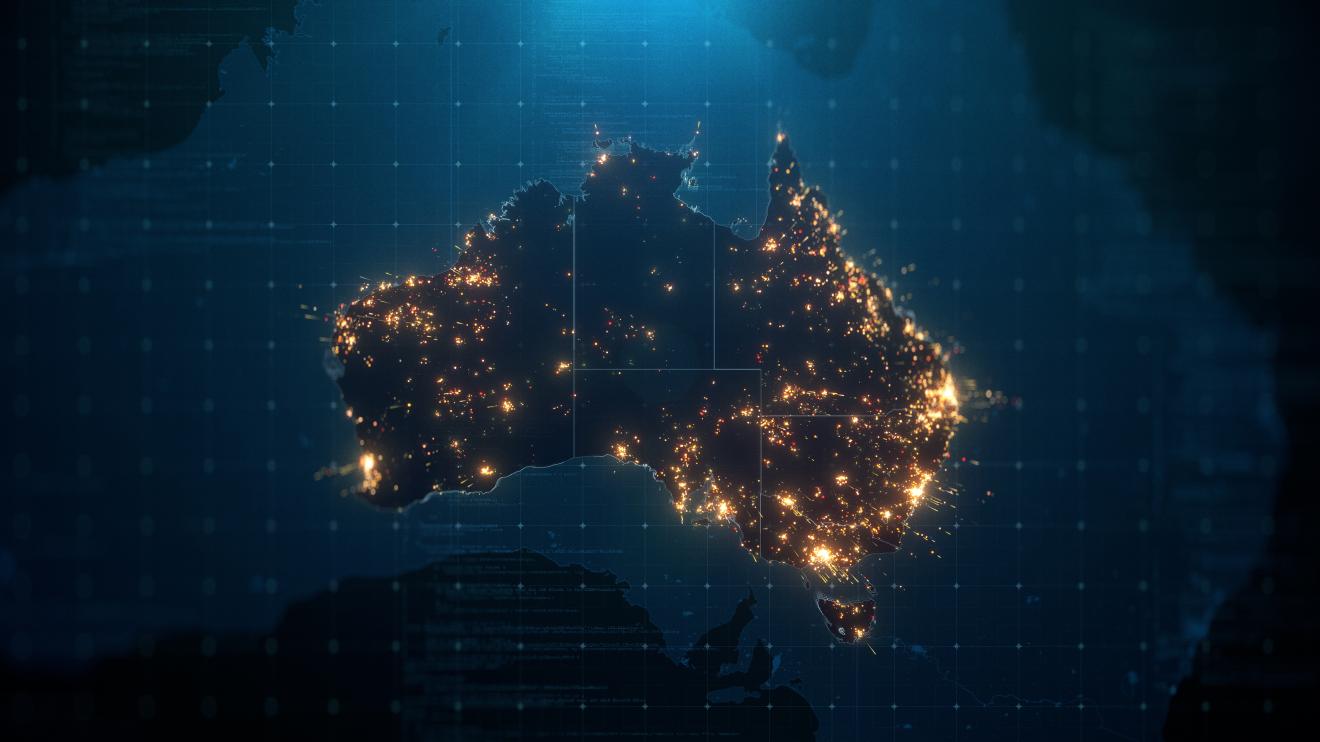Australia seen from a satellite