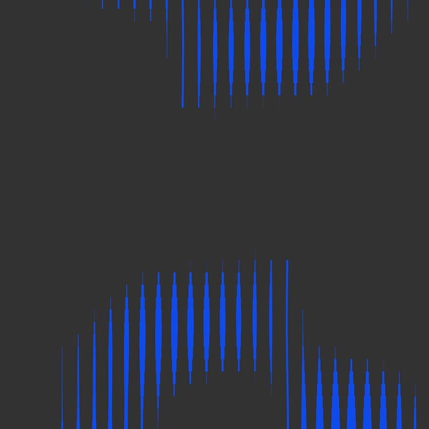Decorative black tile with wavy blue lines