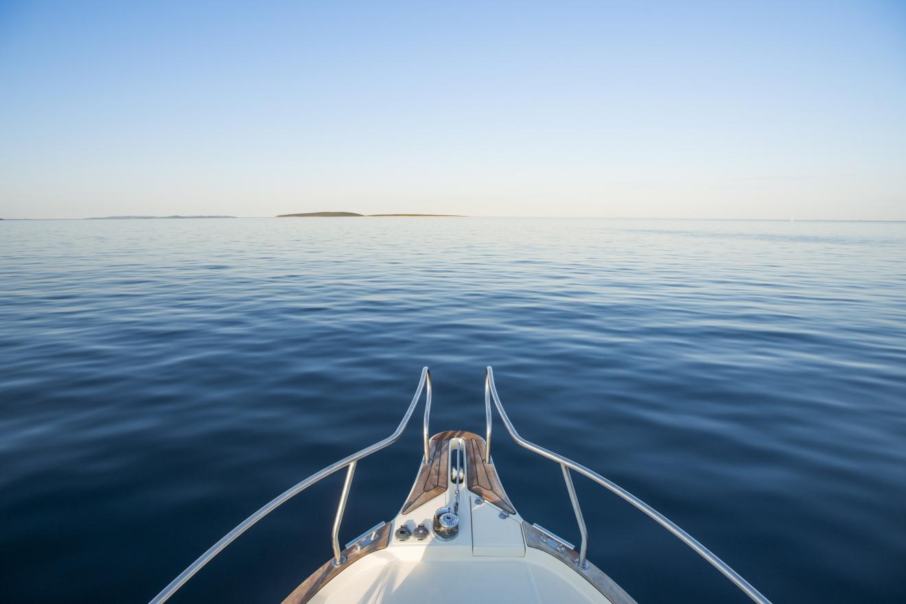 View of the horizon from a boat