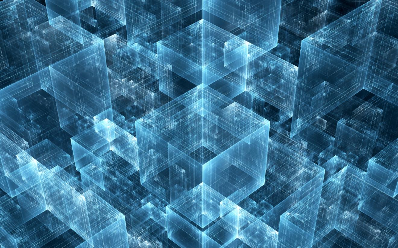 cubist circuits futuristic blue image