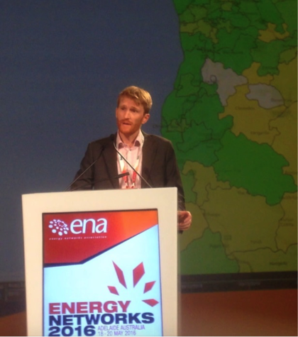 Ed Langham presenting at Energy Networks