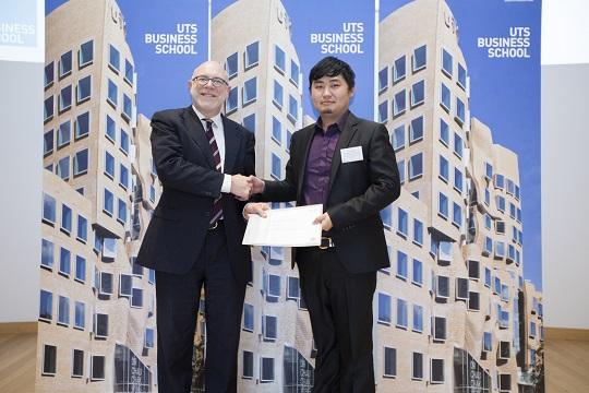 Hang Wang and UTS  Business School Dean Professor Roy Green, Prize Night 2015