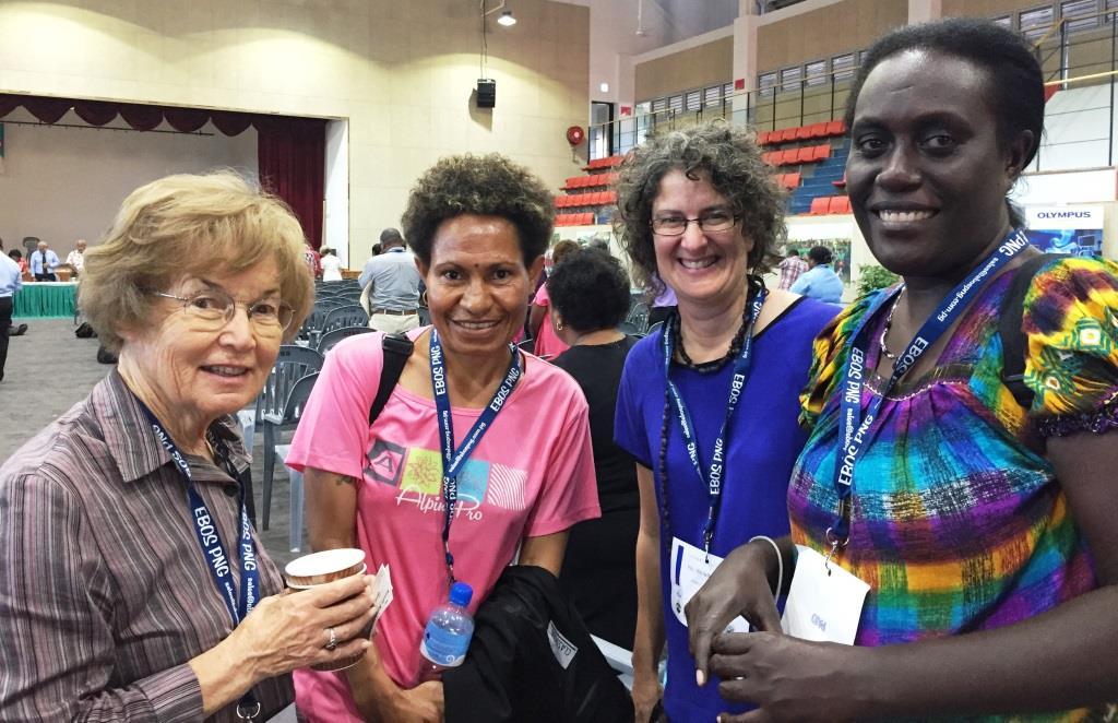 Ms May Lamont, Soroptimists International; Ms Maria Rumints, RHTU; Ms Jodi Thiessen, WHO CC UTS; Ms Bertha Tivut, RHTU at the Medical Symposium Port Moresby PNG