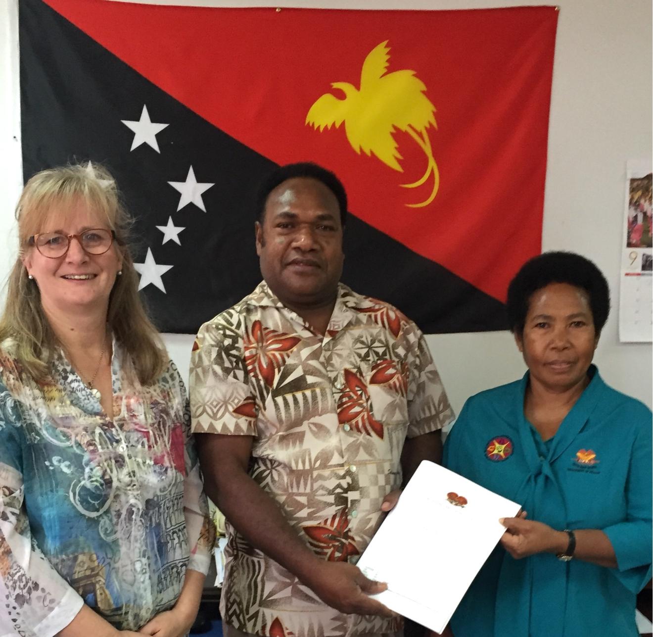 Ms Michele Rumsey, WHO CC UTS; Mr Pascoe Kase, Secretary for Health, PNG; Dr Nina Joseph, Acting Registrar PNG Nursing Council