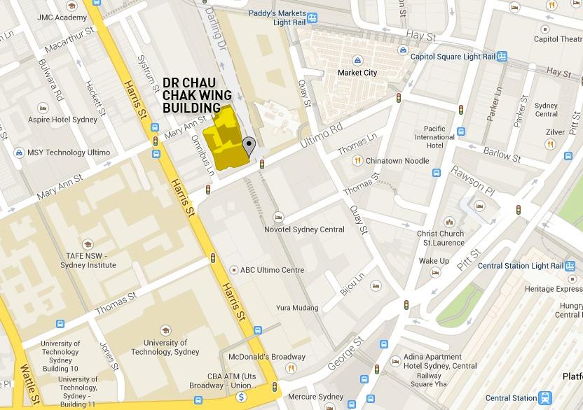 Location of Dr Chau Chak Wing Building