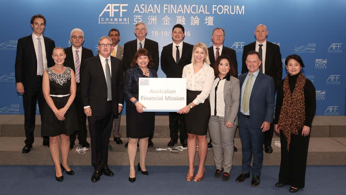 Photo of UTS student Katya Dobinson when she was in Hong Kong in January 2016 for the annual 'Invest in Australia' Mission Think Global organises to the Asian Financial Forum