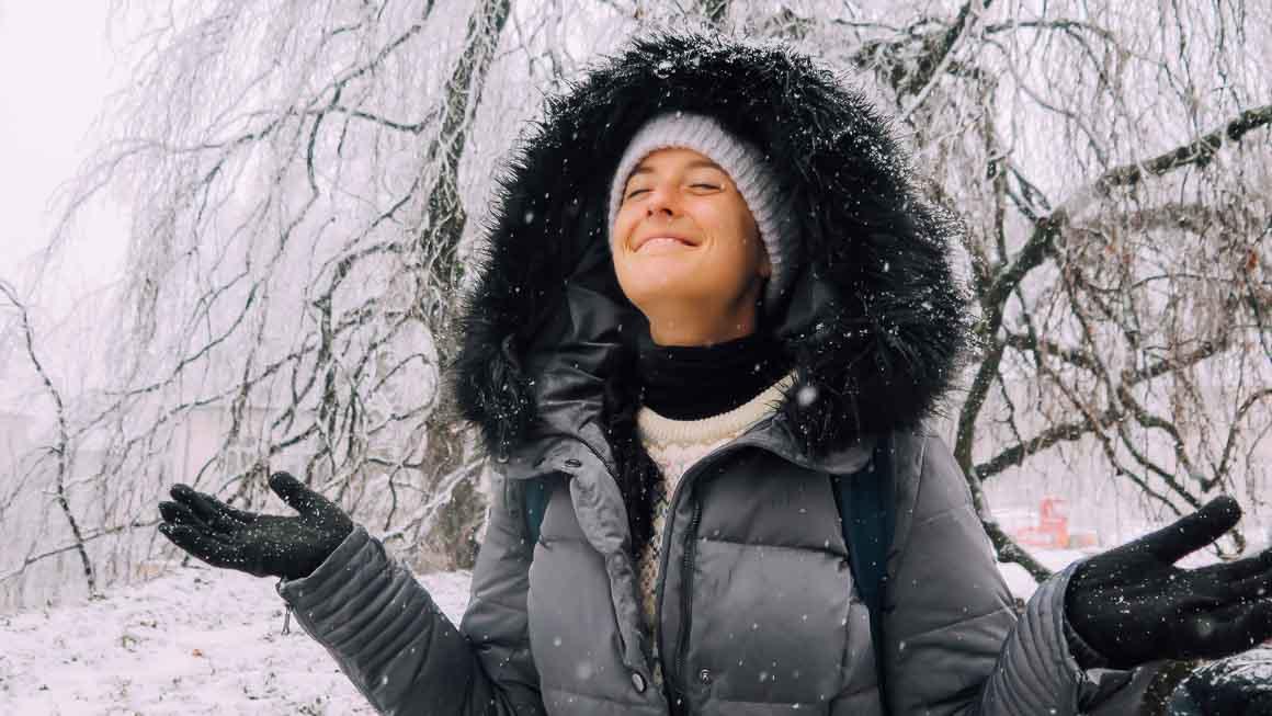 UTS In-Country Studies student Liv Kilponen enjoying the snow