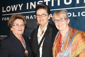 Dame Carol Kidu, Prof. Patricia Brodie and Michele Rumsey