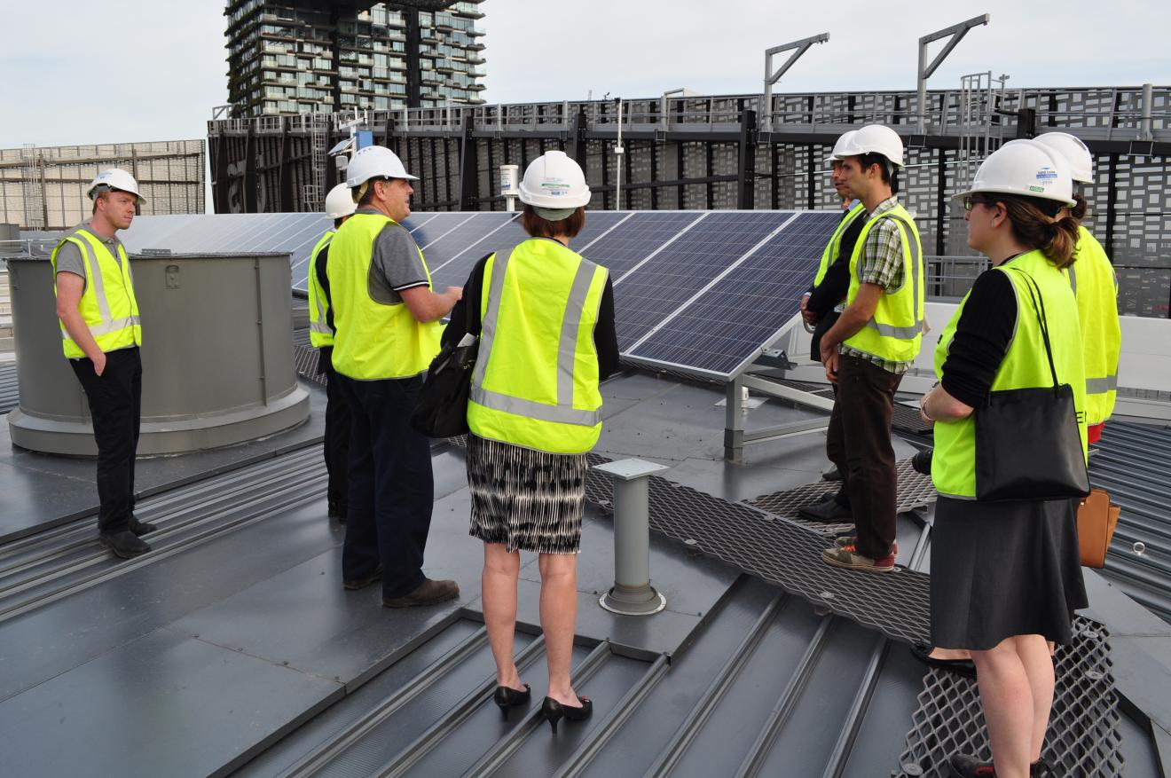 World Bank learn more about the solar renewable technology on the roof of the UTS Engineering and IT Building