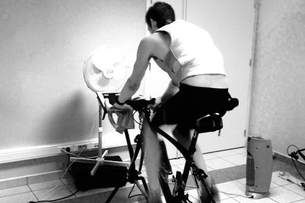 Photo of a cyclist training. Picture by Professor Aaron Coutts