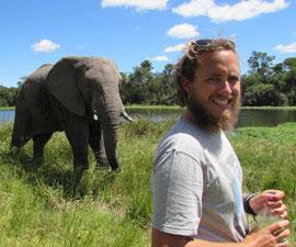 Gavin Bonsen with elephant