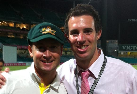 Student profile: Scott Henderson at the Ashes with Clarkie, Bachelor of Sport and Exercise Management