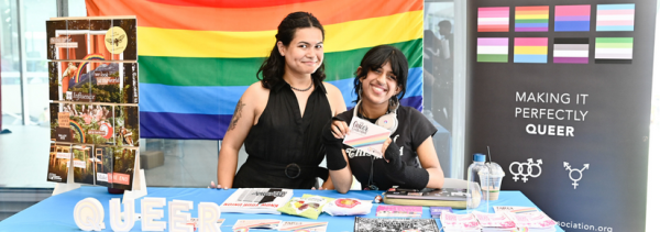 Two students from the Queer Collective