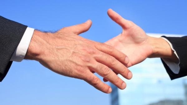 reaching for a handshake