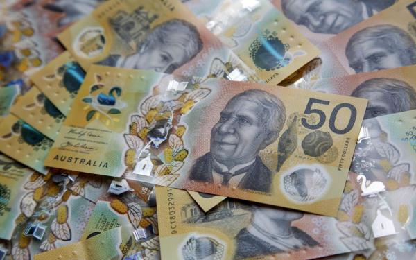 Stacks of Australian dollars