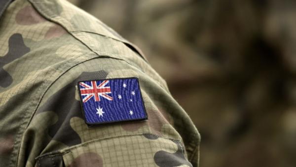 Flag of Australia on military uniform