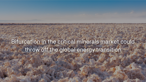 Bifurcation in the critical minerals market could throw off the global energy transition